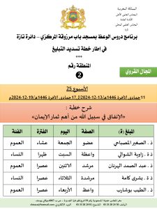 جداول-تسديد-التبلغ-تازة-الأسبوع-العشرون-عشر_page-0002-1-225x300 *** برنامج دروس تسديد التبليغ الخاص بمناطق التجريب : ( ‘ الأسبوع 25 ‘ ) .