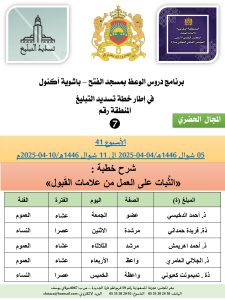 جداول-تسديد-التبلغ-تازة-الأسبوع-العن-عشر_page-0007-1-225x300 *** برنامج دروس تسديد التبليغ الخاص بمناطق التجريب : ( ‘ الأسبوع 41 ‘ ) . من 05 شوال 1446هـ/04-04-2025 إلى 11 شوال 1446هـ/10-04-2025م