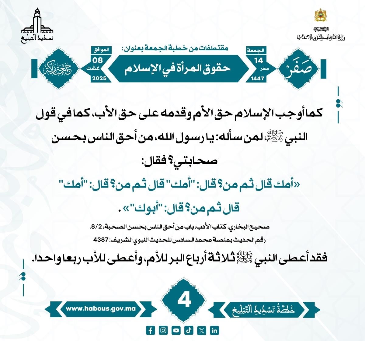 حقوق المرأة في الإسلام (04) .