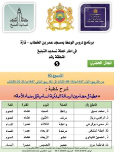 جداول-تسديد-التبلغ-تازة-الأسبوع-العن-عشر-Copie_page-0005-3-225x300 برنامج دروس تسديد التبليغ الخاص بمناطق التجريب : ( ‘ الأسبوع 65 ‘ ) من 26 ربيع الأول 1447هـ/19-09-2025 إلى 03 ربيع الثاني 1447هـ/25-09-2025م