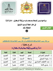 جداول-تسديد-التبلغ-تازة-الأسبوع-العن-عشر-Copie_page-0002-1-225x300 برنامج دروس تسديد التبليغ الخاص بمناطق التجريب : ( ‘ الأسبوع 81 ‘ ) من 19 رجب 1447هـ/09-01-2026م إلى 25 رجب 1447هـ/15-01-2026م