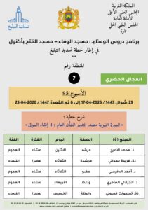 البطاقة-7-1-211x300 برنامج دروس تسديد التبليغ الخاص بمناطق التجريب : ( ‘ الأسبوع 95 ‘ )،
