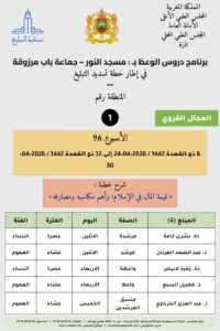 بطاقة-1-200x300 برنامج دروس تسديد التبليغ الخاص بمناطق التجريب : ( ‘ الأسبوع 96 ‘ )،