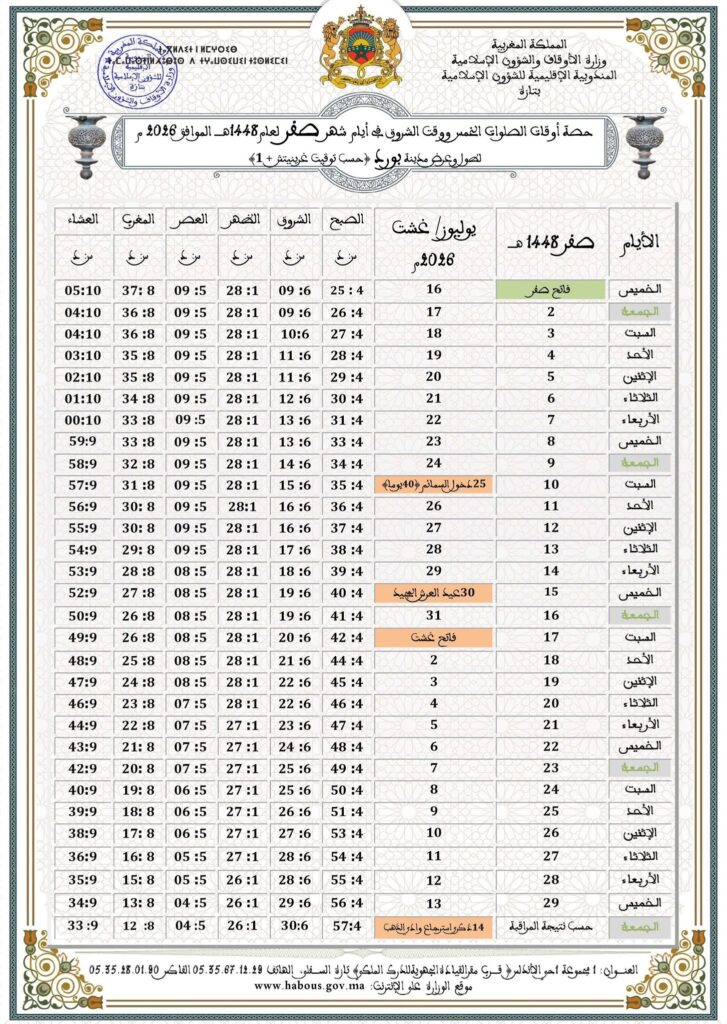6-727x1024 حصص أوقات الصلوات الخمس.